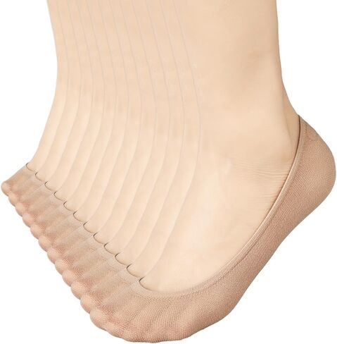 جوارب نسائية من Mcool Mary 12 زوجًا من الجوارب النسائية ذات القطع المنخفضة للصيف غير مرئية ورقيقة جدًا من الحرير الناعم بدون عرض للنساء in Kuwait