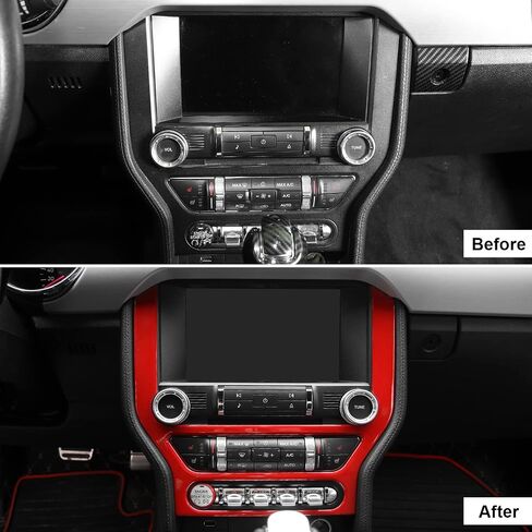 CheroCar for Mustang Center Console Navigation Screen Panel Cover Frame Trim Interior Decoration Accessories Compatible with Ford Mustang 2015-2023,Carbon Fiber Grain… in Saudi Arabia