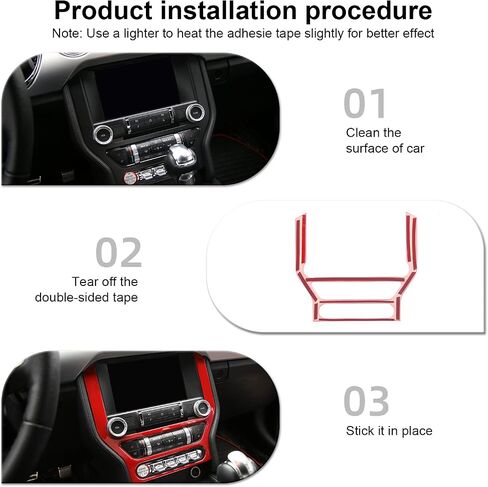CheroCar for Mustang Center Console Navigation Screen Panel Cover Frame Trim Interior Decoration Accessories Compatible with Ford Mustang 2015-2023,Carbon Fiber Grain… in Saudi Arabia