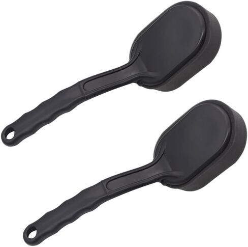 قطعتان من أداة تلميع الإطارات السوداء مع مقبض لإسفنجة تفاصيل الإطارات المنحنية متعددة الأغراض P-K1-028-BK in Kuwait