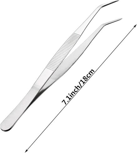 ملاقط ملقط طويلة، ملاقط منحنية مسننة، أطراف مسطحة، ملقط جراحي منحني دقيق، ملقط مجوهرات بإبرة معدنية، ملاقط طبخ مطبخ صغيرة حادة مع مقابض مخرشة بالأسنان (قطعة واحدة) in Kuwait