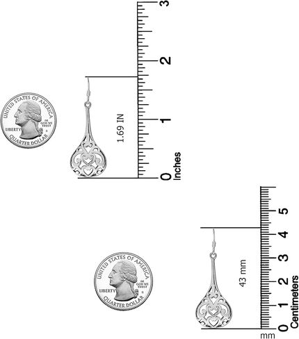 LeCalla 925 Sterling Silver Antique Filigree Balinese Drop Dangle Earrings for Women Teen in Kuwait