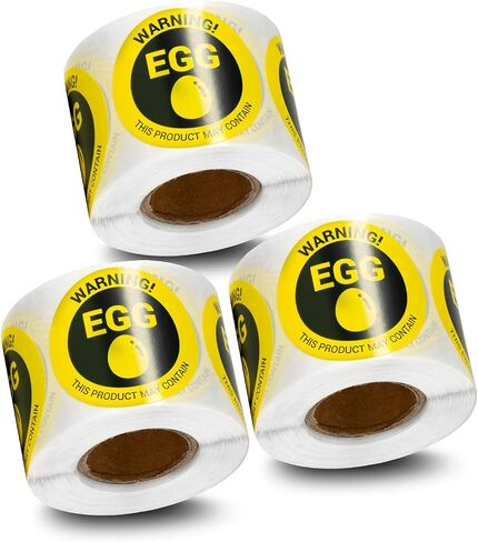 300 Labels - Corn Allergen Label Allergy Warning Stickers, 1.5 inch Circle Dots Corn Allergies Food Advisory Allergens Warning Deli Restaurant Bakery Packaging Sticker Roll - Allergy Alert Labels in Saudi Arabia