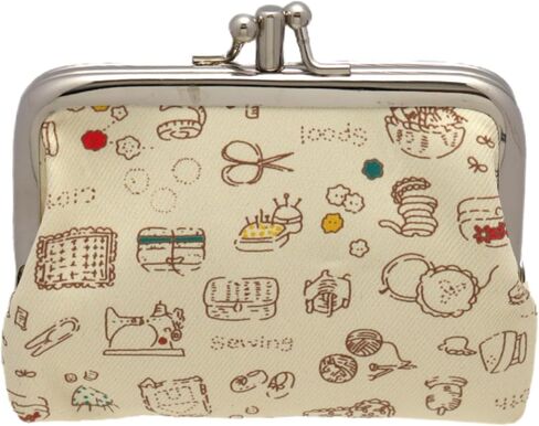 Coin Purse Vintage Bag Lock Wallet Buckle Kiss Lock change purse change holder wallet coin Canvas cotton coin purse (E Pattern 1) in Saudi Arabia