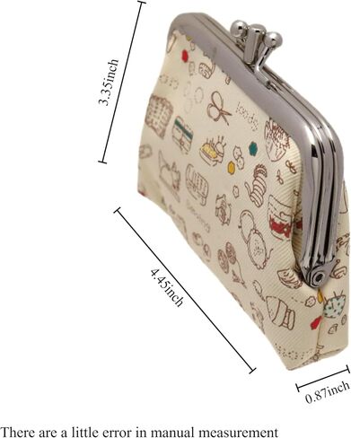 Coin Purse Vintage Bag Lock Wallet Buckle Kiss Lock change purse change holder wallet coin Canvas cotton coin purse (E Pattern 1) in Saudi Arabia