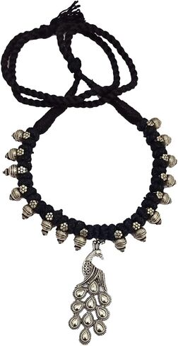 athizay black Necklace choker with statement Pendant Tribal inspired Black and Silver Jewelry for women Handcrafted beaded chokers with bold Pendant in Saudi Arabia