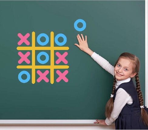 تيك تاك تو لوحة ألعاب سميكة جل لاصق للأطفال جل لاصق الشارات ملصقات نافذة يتمسك للأطفال الصغار الحضانة طائرة ديكور المنزل، عيد ميلاد عيد الحب عيد الميلاد 16 قطعة in Saudi Arabia
