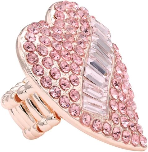 Lavencious Crystal Heart Shaped Stretch Ring for Women in Saudi Arabia