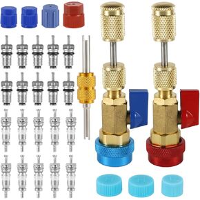 Valve Core Tool Kit, High Low Pressure Ac Valve Core Removal Tool Valve Core Quick Remover Installer Tool R134a Valve Core Quick Remover for Refrigerant Air Conditioner System