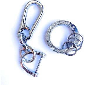 JODIDI Bling Bling Metal Carabiner Clip Keychain, Key Ring for Girls Women And Men