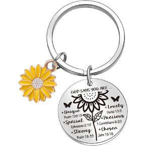 Religious Keychain For Women Appreciation Keychain Christening Gift Godson Jewelry Godmother Keychain