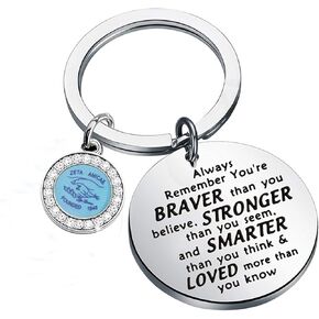 Zeta Amicae Sorority Keychain Greek Sorority Jewelry Always Remember You’re Braver Than You Believed Key Chain