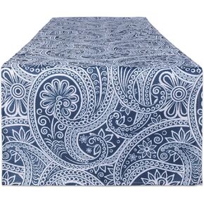 DII Outdoor Tabletop Collection, Stain Resistant & Waterproof, 14x72, Blue Paisley