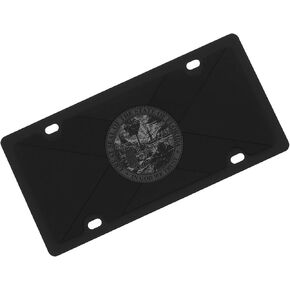 Eurosport Daytona- Compatible with -, Carbon Steel License Plate- Black Florida State Flag Matte Black/Black Opaque