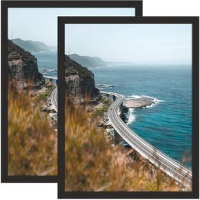 COREAET Wood Frames 18x24, Black Picture Frame 18 x 24 inch, 2 Pack Poster Frames 18 by 24, Wooden Photo Frame for Wall Decor, Wall Mounting Horizontally or Vertically