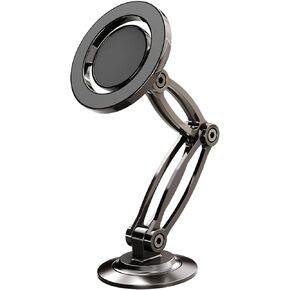 for Magnetic Phone Holder for Car with Metal Ring, Car Dashboard,360° Rotation,Adjustable Double Folding Arms,Super Magnet,Super Stable Car Mount for iPhone 15 Pro Max 14 13 12 All Phones case