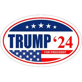 Trump 2024 American Flag Oval Magnet MAGA TO602