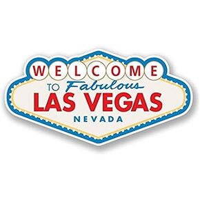 Las Vegas Sign Vinyl Sticker Decal - 4 INCH Wide Sticker Graphic - Sticks to any smooth surface