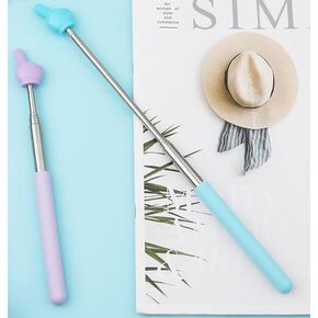 2Pcs Blue, Purple,Retractable Teachers Pointer Sticks, Telescopic Finger Teachers Pointer for Classroom Presentation Whiteboard Extendable Hand Pointing Stick for Teachers Speakers,Office Electronics
