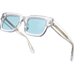 Rectangle Mens Trendy Sunglasses Square Shades for Women Retro Sun Glasses Fashion UV Protection Acetate Tinted Lens
