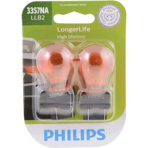Philips 3357NA LongerLife Miniature Bulb, 2 Pack