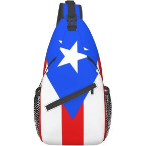 Puerto Rico Flag Sling Crossbody Backpack Bag Chest Bag For Men Women Travel Hiking Daypack