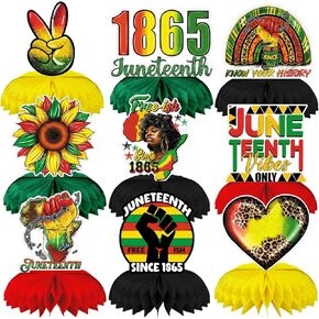 Black History Day Party Honeycomb Centerpieces For African American Table Decorations Independence 1865 Freedom American History Party Celebration(Freedom)