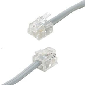 (Pack of 5) - 15ft Black Phone Line Cord RJ11 Cable