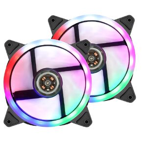 CERRXIAN 2 Pack White LED Silent Case Fan,120mm Computer Fans 1200RPM Efficient Hydraulic Bearing 3pin Silent Computer Fan for Desktop PC Cases Radiators (White)
