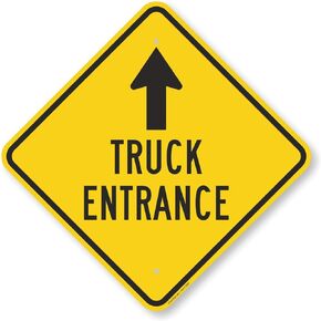 SmartSign "Truck Entrance" Sign With Up Arrow | 18" x 18" Aluminum