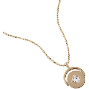 Birthstone and Flower Flip Charm Adjustable Necklace