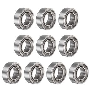 uxcell R2-5ZZ Deep Groove Ball Bearing, 10pcs 1/8" x 5/16" x 9/64" Chrome Steel Z1 Double Iron Shielded Bearing