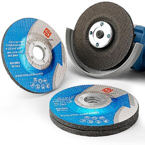 4 1/2 inch Grinding Wheels Disc 7/8" Arbor Angle Grinder Wheel Attachments, 1/4" Thick Aluminum Oxide Metal Aggressive Grinder Discs for Metal Steel Cast Iron, Weld Rust Removal Deburring 3PC