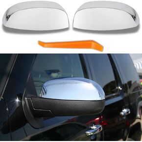 Pair Side Mirror Cover Cap Half for 2007-2014 Chevy Tahoe Avalanche Silverado Suburban GMC Sierra Yukon Xl 1500 2500 3500 HD Cadillac Escalade Accessories Rear Exterior Tuning Parts, Smooth Black