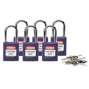 Brady Plastic Lockout/Tagout Padlock, Keyed Different, 1-3/4" Body Length, 1-1/2" Shackle Clearance, Red (Pack of 1)