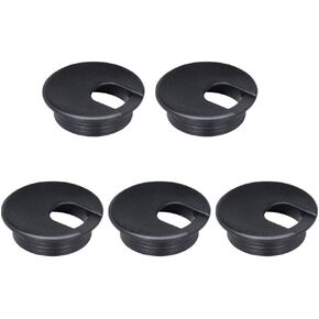 Desk Grommet 2 Inch, Plastic Wire Organizers, Computer Cable Hole Cover Plug Cap Insert (Black, 10)