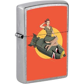 Zippo Lighter: Pin-up Girl on Bomb - Street Chrome 81290