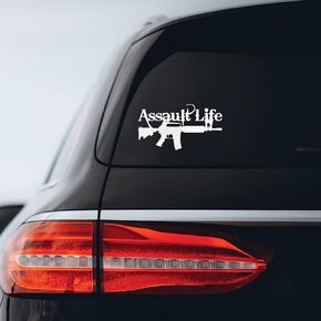 Assault Life Sticker Decal Notebook Car Laptop 6" x 3" (White)