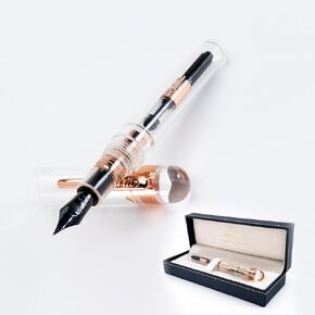 Conklin All American Eye Dropper LIMITED EDITION Fountain Pen - Cartridge/Converter/Eyedropper Filling System - (Demo Rosegold) - Omniflex Nib