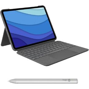 Logitech Combo Touch iPad Pro 11-inch (M4) (2024) Keyboard Case, Detachable Backlit-Midnight Black + Crayon Digital Pencil USB-C Ports Featuring No Lag Pixel-Precision, and Dynamic Smart Tip -Silver