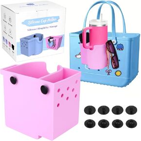 Cup and Phone Holder Compatible with Bogg Bag and Simply Southern Beach Totes, Cup Holder for Stanley, Bogg Bag Accessories Holder for Phone, Cup, Glasses
