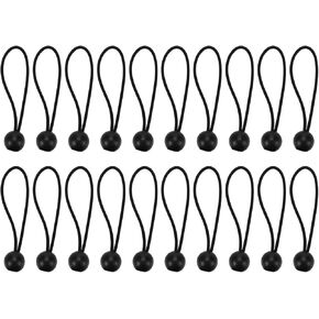 20 Pcs 3 Inch Tarp Bungee Balls,Ball Bungee Canopy Tarp Tie Down Cord,Storage Ropes for Indoor and Outdoor,8cm (Black and White)
