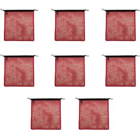 Mytee Products (4 Pack) 18"x18" Safety Flags for Trucks w/Vinyl Welt, Bungee Cords & Hooks - Jersey Mesh Orange Warning Flags for Truck Loads Boat - DOT Compliant Hi Viz Oversized Caution Sign