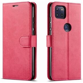 Motorola One 5G Ace Phone Case, Motorola One 5G UW Ace Case, with [Tempered Glass Screen Protector Included] PU Leather Wallet Cover Kickstand W/Pocket Card Slots Magnet Closure- Dark in Saudi Arabia