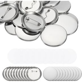 PATIKIL 1.5 Inch 37mm Button Making Supplies, 200 Pcs Round Badge Blank Button, Button Parts for Button Maker
