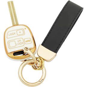 360 Degree TPU Protector Key Fob Cover Case Compatible with Toyota FJ Land Cruiser Lexus ES GS GX is LS LX RX SC IS300 IS330 ES300 ES330 RX300 GS400 GS430 GX470 RX400h SC430 Key Fob (White)