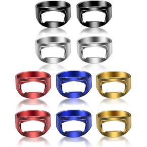 10 Pieces Ring Bottle Opener Stainless Steel Beer Bottle Opener Colorful Finger Bottle Opener for Party Present Supplies