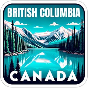 British Columbia Province Canada Sticker | Vinyl Stickers & Waterproof Decals | Aesthetic Stickers for Laptops, Water Bottles, Phones & More | Cool Stickers for Adults, Teens | 1 Pack (4 x4x0.1")