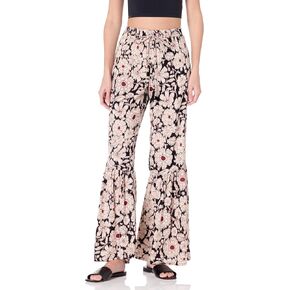 Angie Women's Printed Flare Ruffle Bellbottom Pants
