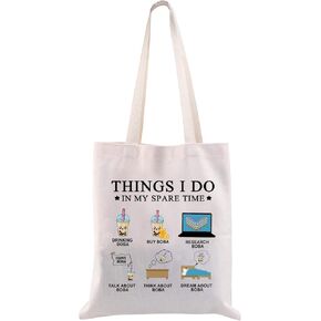 CMNIM Bubble Tea Lover Gifts Bubble Tote Bag kawaii Bubble Tea Merchandise for Girls Things I Do In My Spare Time Anime Gift